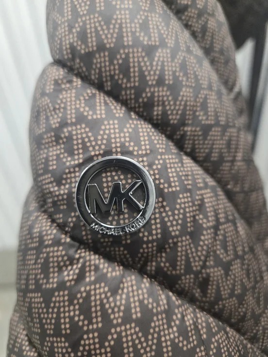 Michael Kors Women Quilted Dark Brown Puffer Jacket - Picture 2 of 4